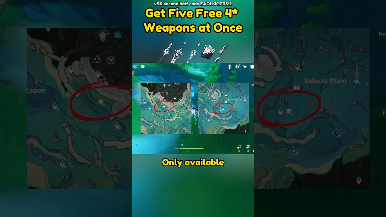 Get Five free 4* star weapons at once #shorts #genshinimpact #ytshorts #hoyoverse