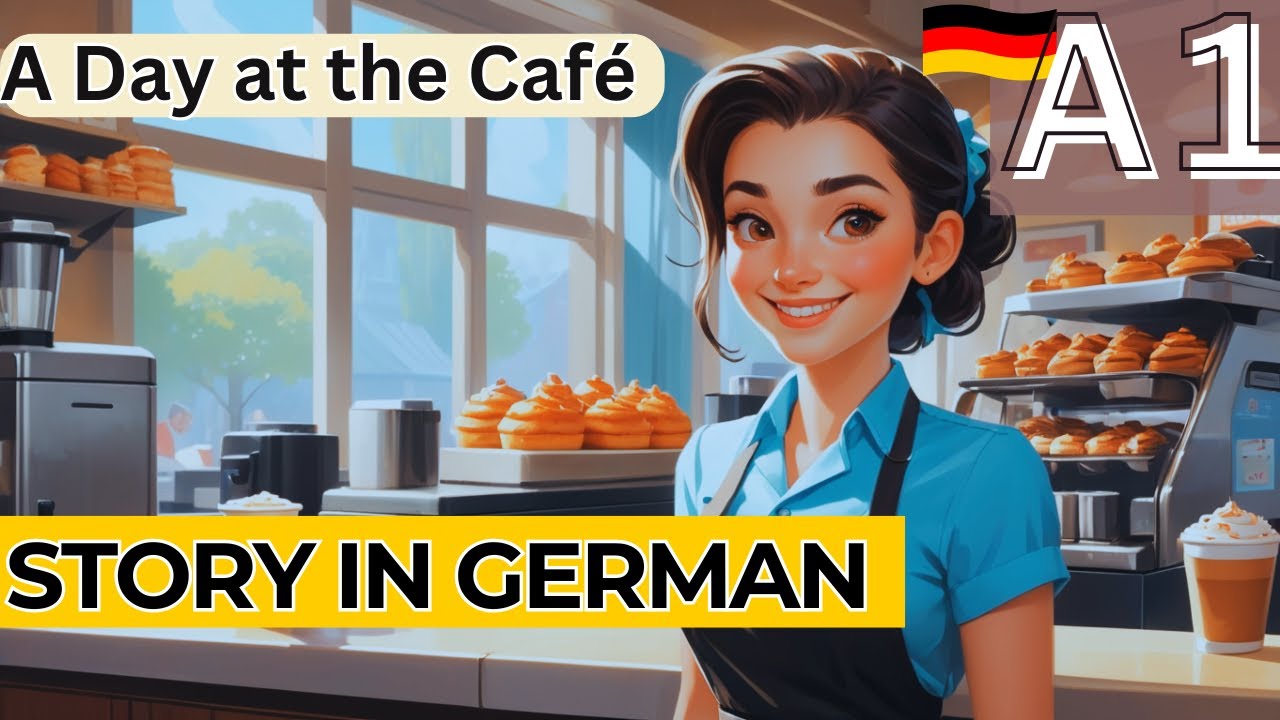 German A1 Story: A Day at the Café – Listening Practice with Subtitles FOR BEGINNERS