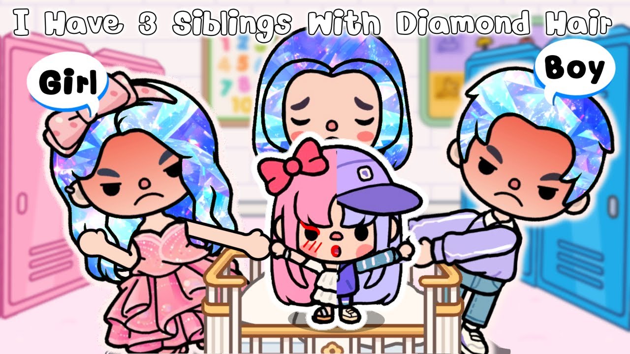 I Have 3 Sibling With Diamond Hair👦🏼💎👧🏻 Toca Life Story l Toca Boca