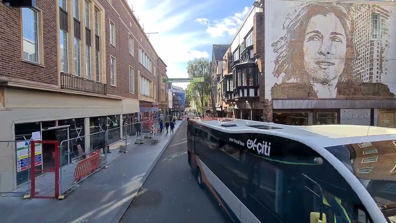 Exeter High Street from a Double Decker Bus - Oct. 2022