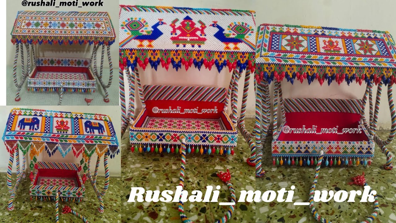 How to make Motiwork jula with new design😍 #dalmoti #jekomoti #weddingcreation #janmashtami 