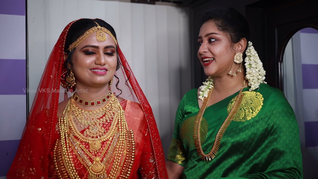 Muslim bridal makeover kerala I Happy Bride and Happy family I I Vikas vks bridal makeup artist