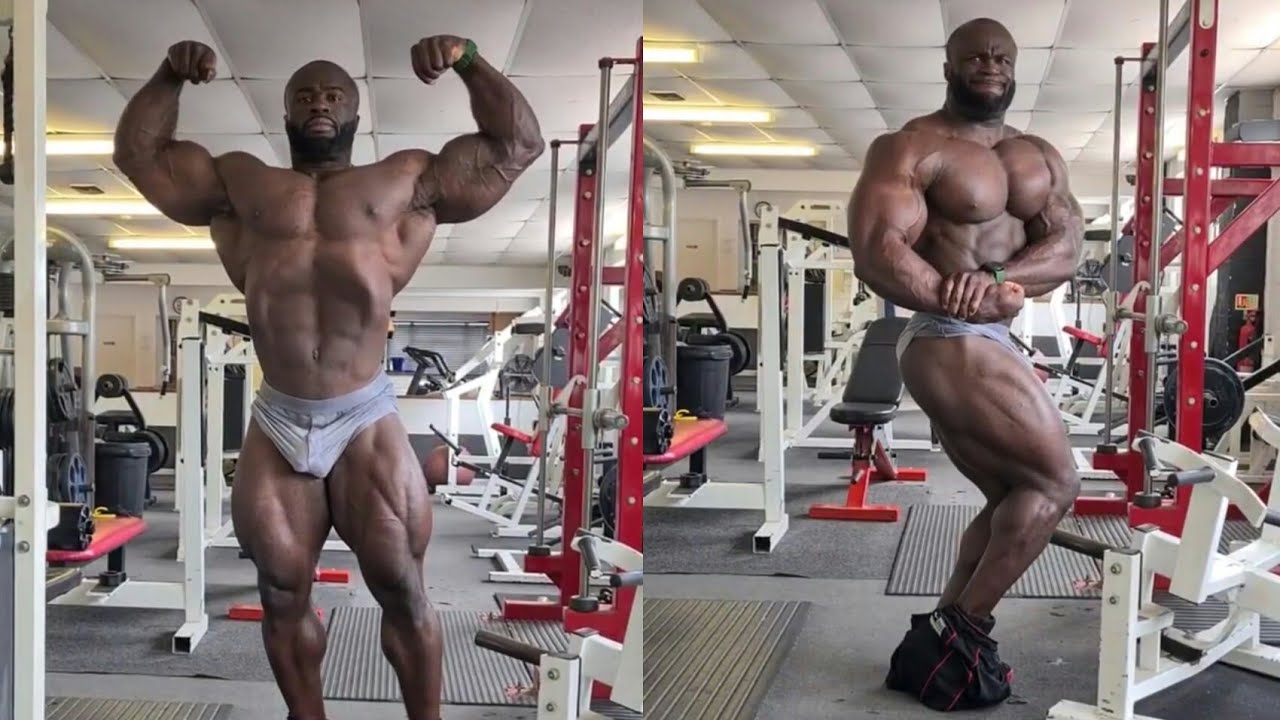Massive Bodybuilder Black Muscle Daddy Samson Dauda Flex Muscle Part 1