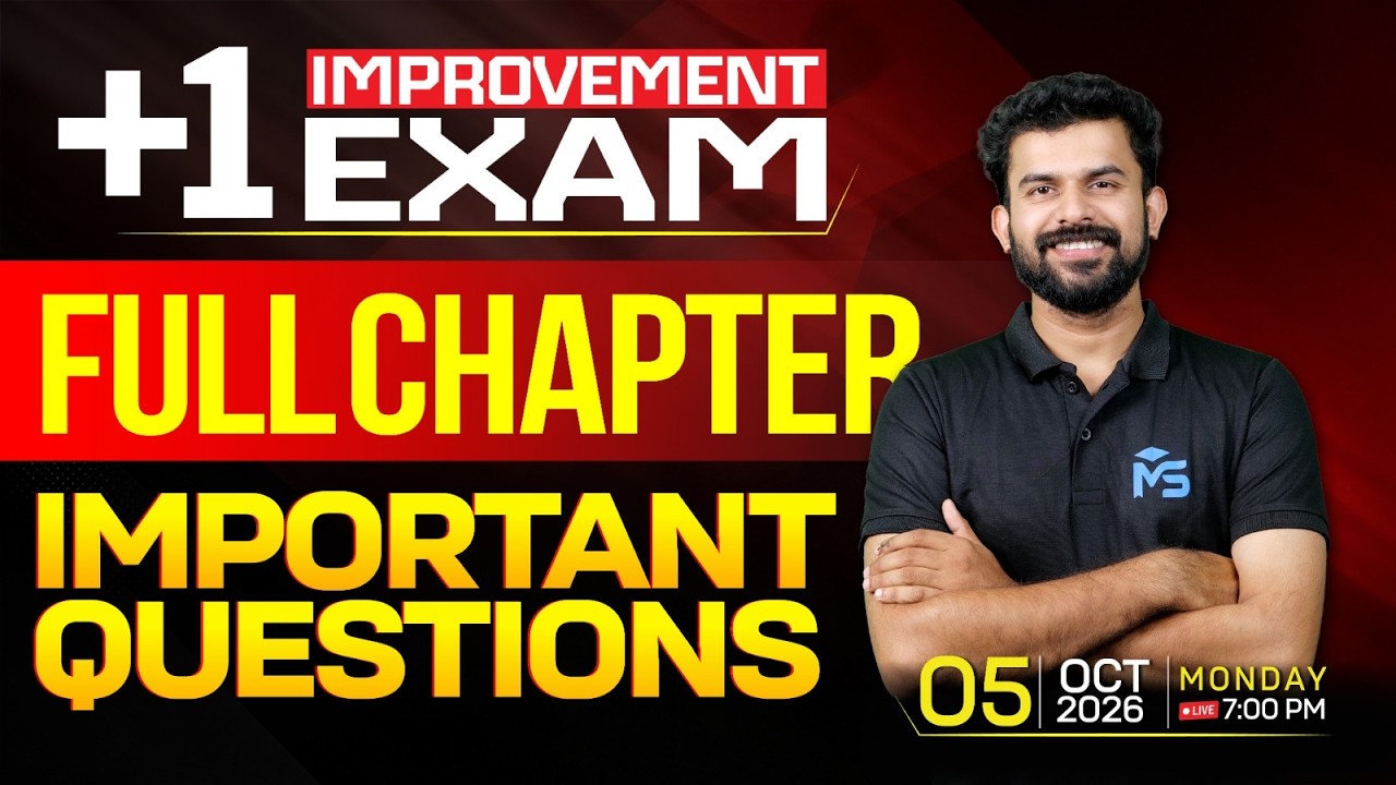 Plus One Improvement Exam Physics Full Chapter Important Questions  | LIVE | MS SOLUTIONS