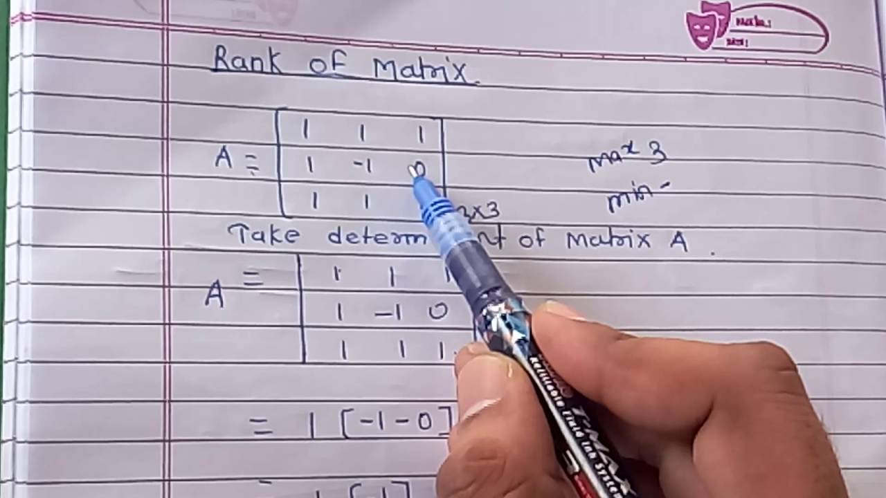 Rank of matrix