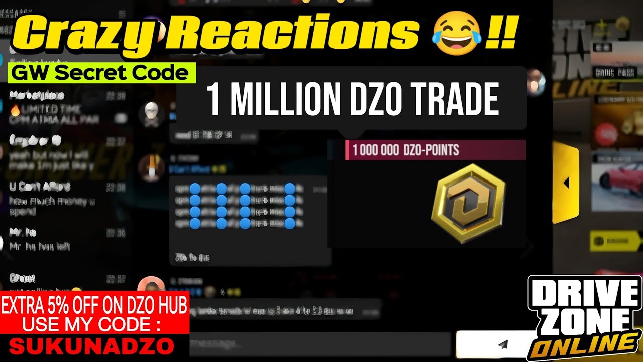 1 МИЛЛИОН ОБМЕНОВ DZO🔥 | DriveZoneOnline: Безумные реакции на серию обменов DZO на 1 миллион, Ден...