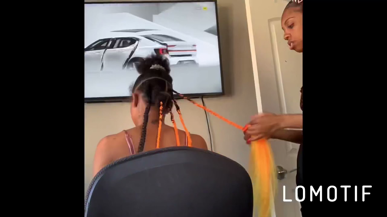 Knotless orange braids😍