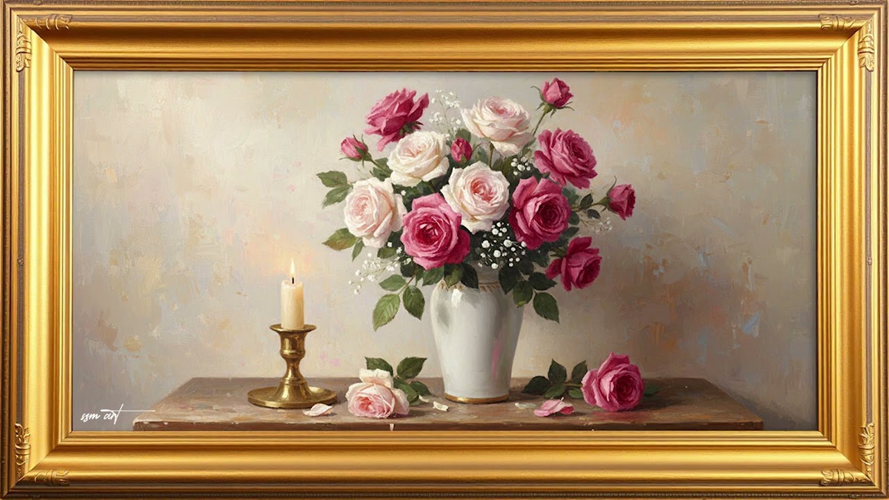 Elegant Winter Floral Art | 4K Frame TV Screensaver | SSM Art