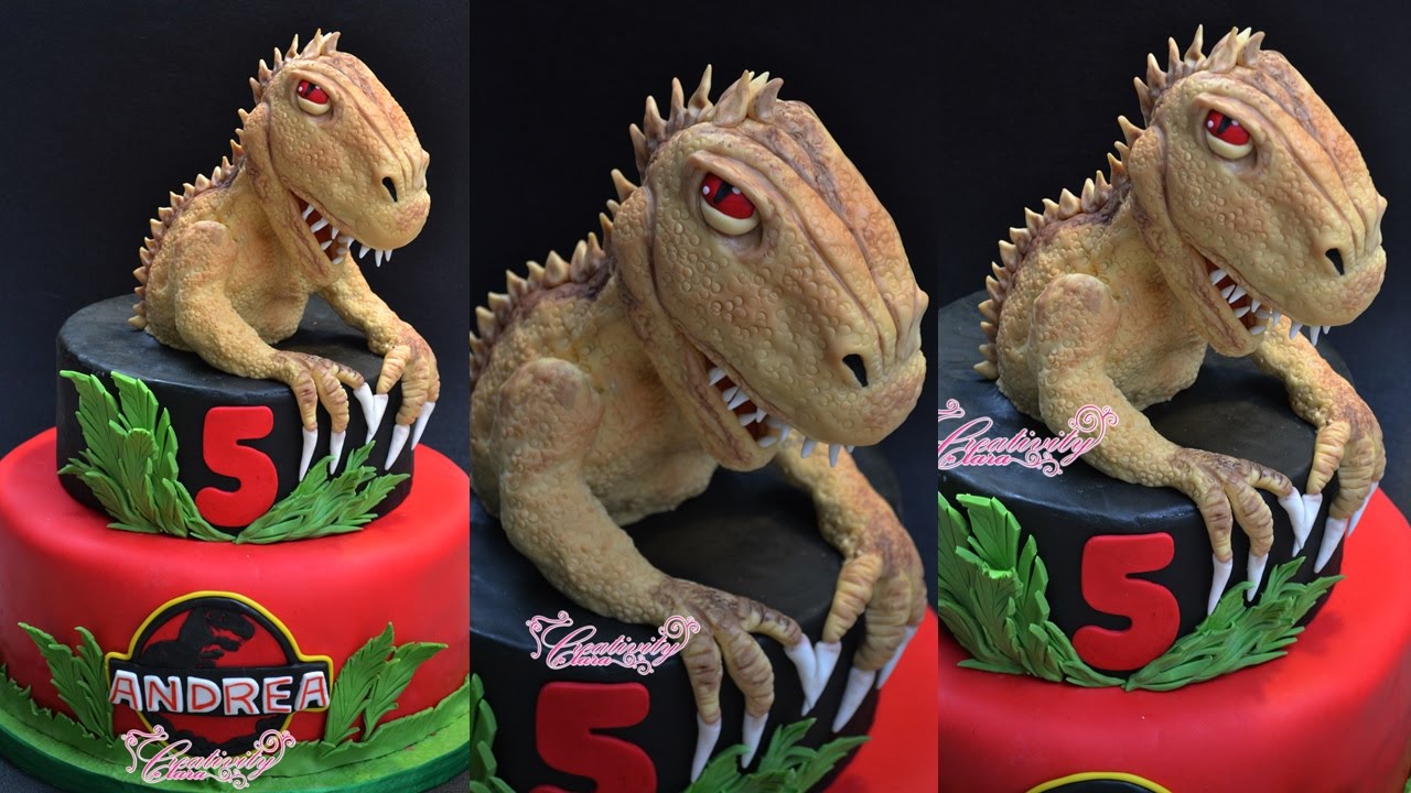 JURASSIC PARK CAKE TUTORIAL FONDANT SUGAR PASTE - TORTA DINOSAURO IN PASTA DI ZUCCHERO