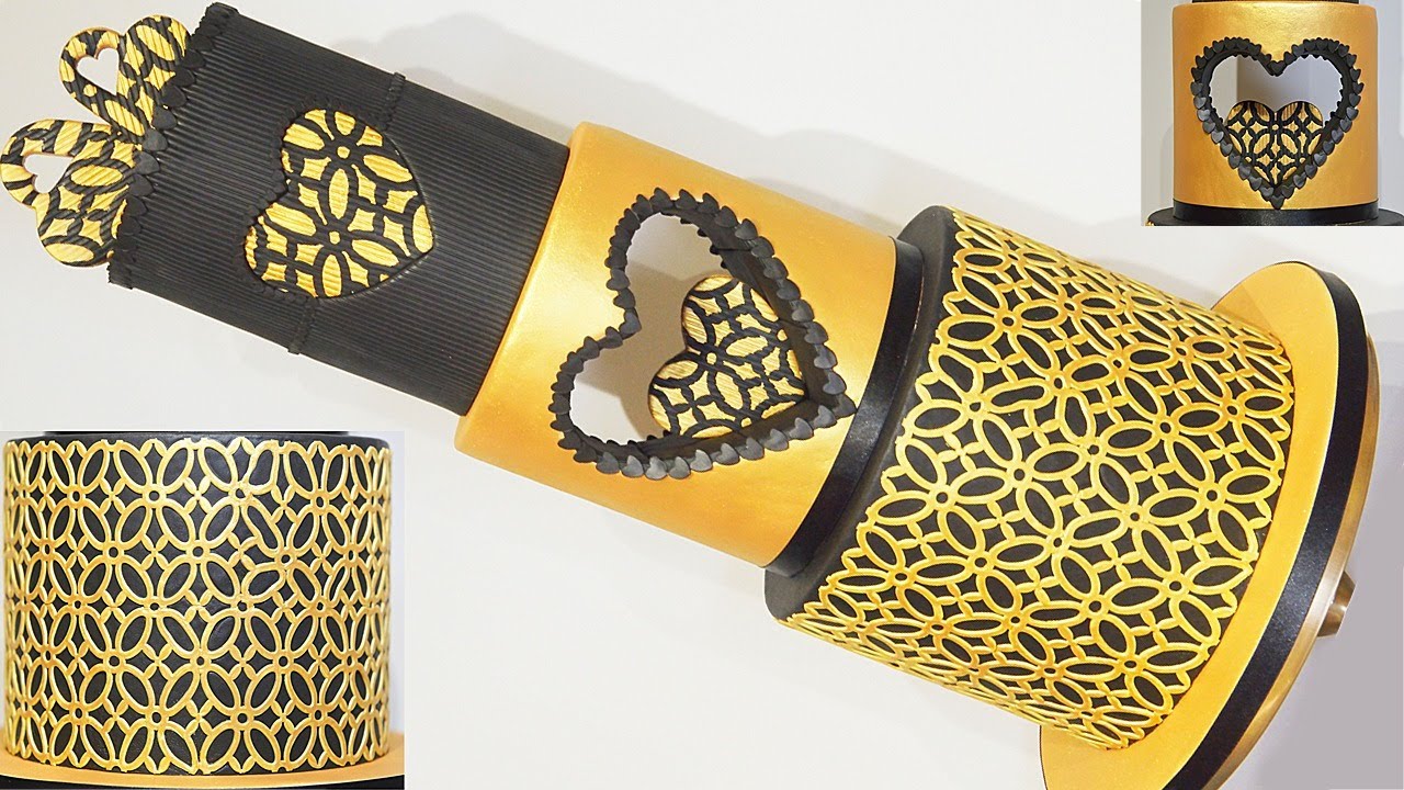 Golden Hearts Wedding Cake Tutorial using NEW Marvelous Molds