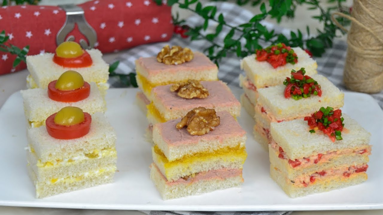 Canapés FÁCILES para NAVIDAD con pan de molde. 3 ideas fáciles y deliciosos