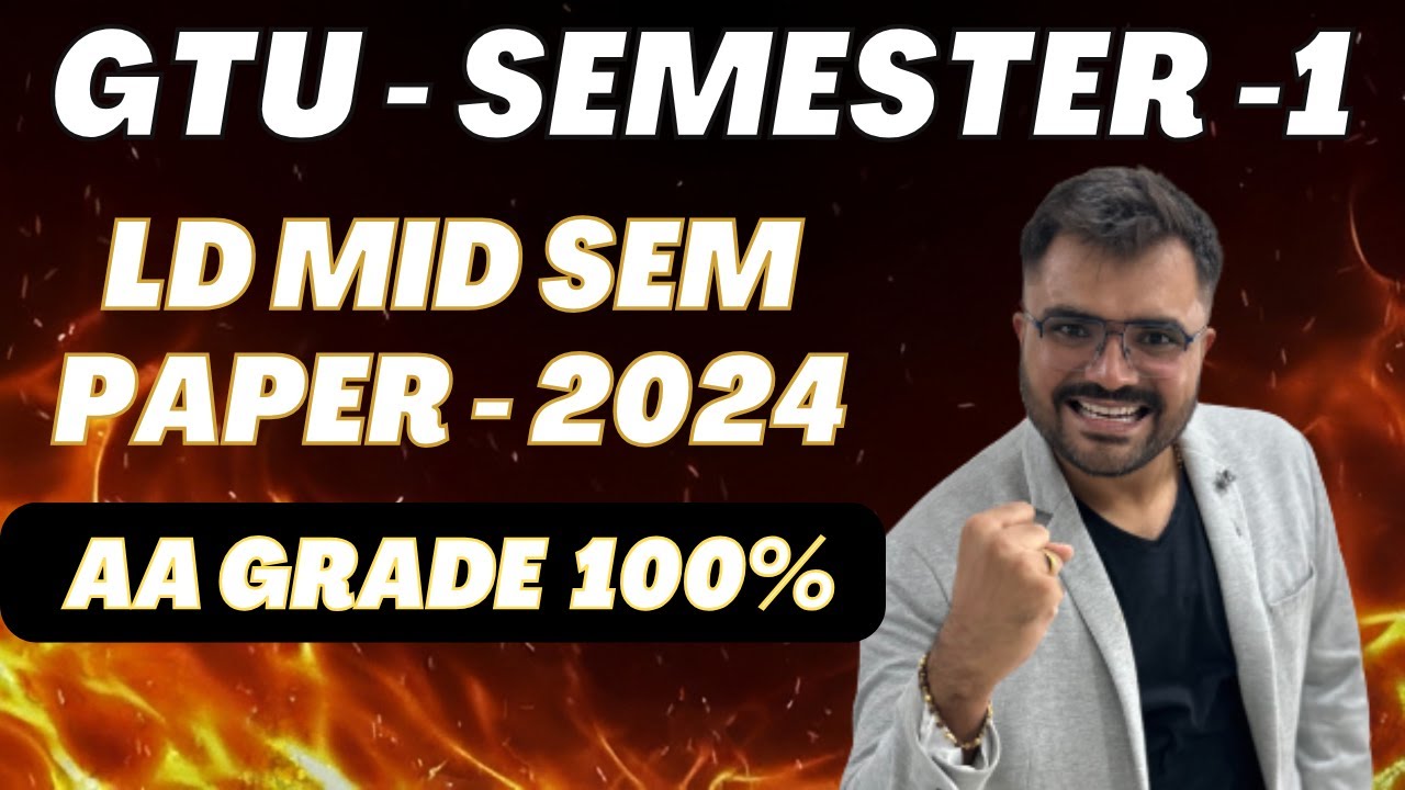 GTU - SEMESTER 1 - MATHS -  ld MIDSEMESTER PAPER 2024