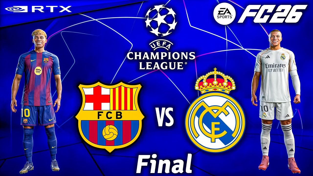 FC 26 - Barcelona vs. Real Madrid Ft. Yamal, Garcia, | UEFA Champions League Final | [4K60]