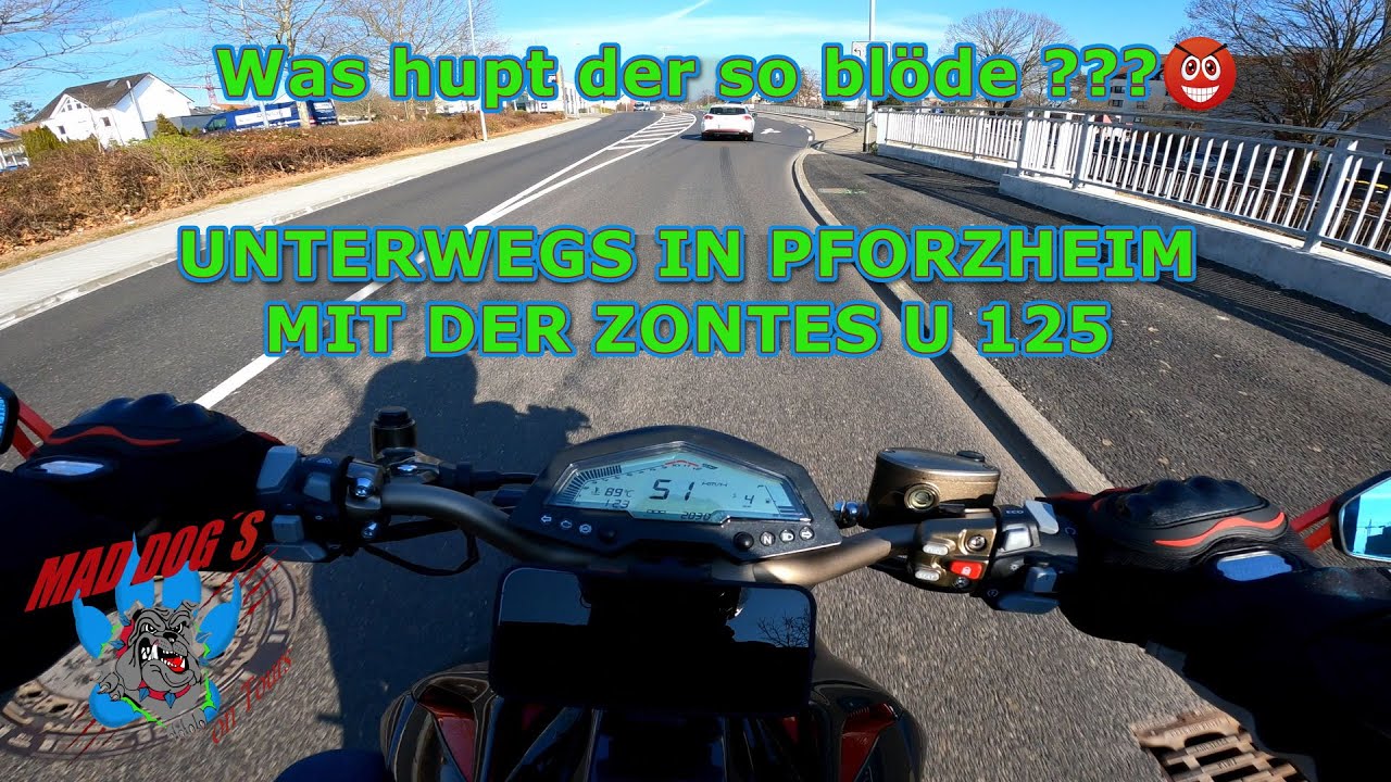 In Pforzheim sitzt die Hupe locker - 😎 - Zontes U 125 Motovlog -125ccm - B196