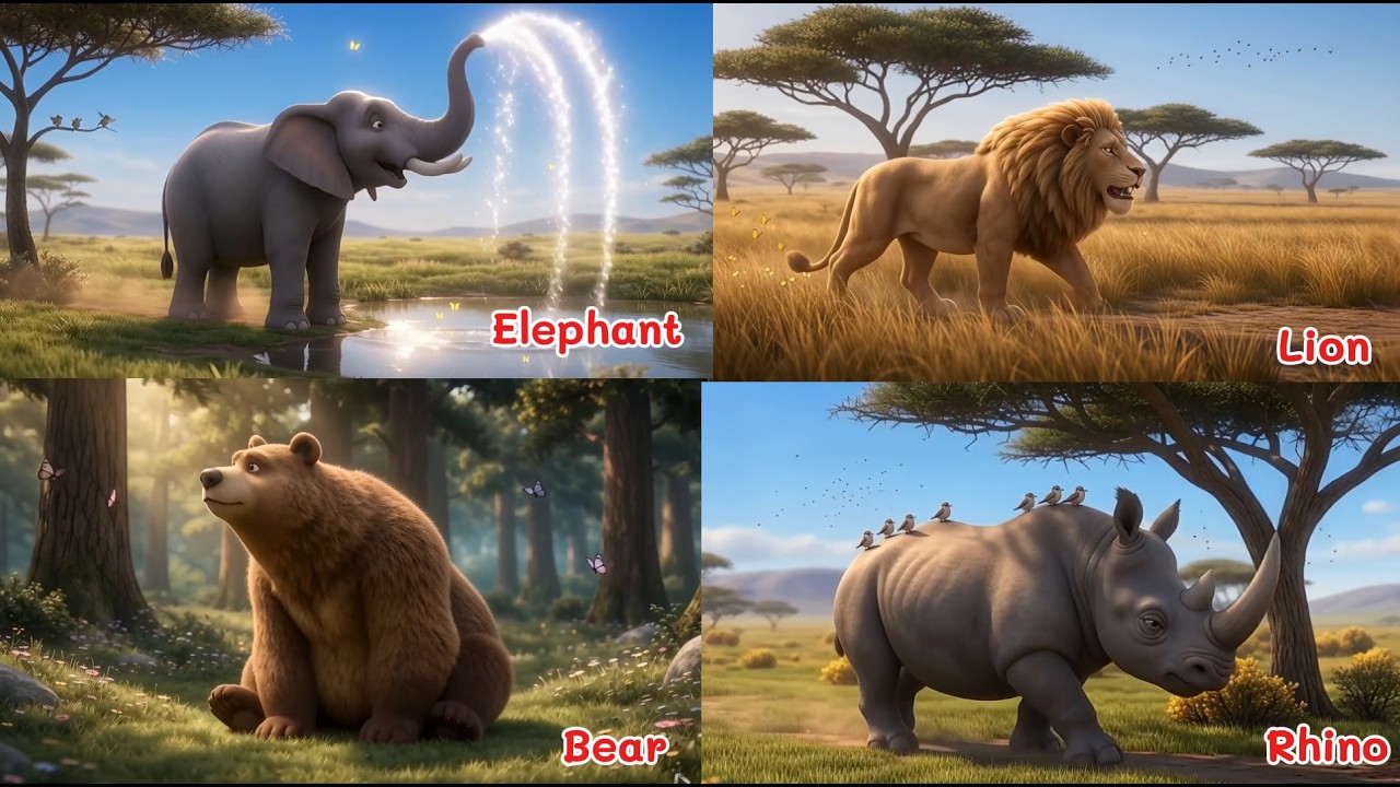 ABC Safari Animals Sounds Song | Learn Animal names and sounds | BooBooBuddies