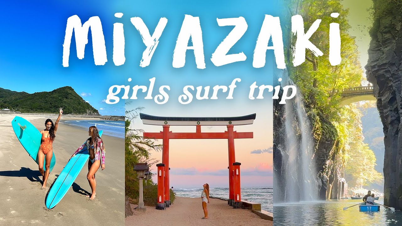 GIRLS SURF TRIP in JAPAN! Waterfalls, Wild Horses, and Easter Island in Japan?