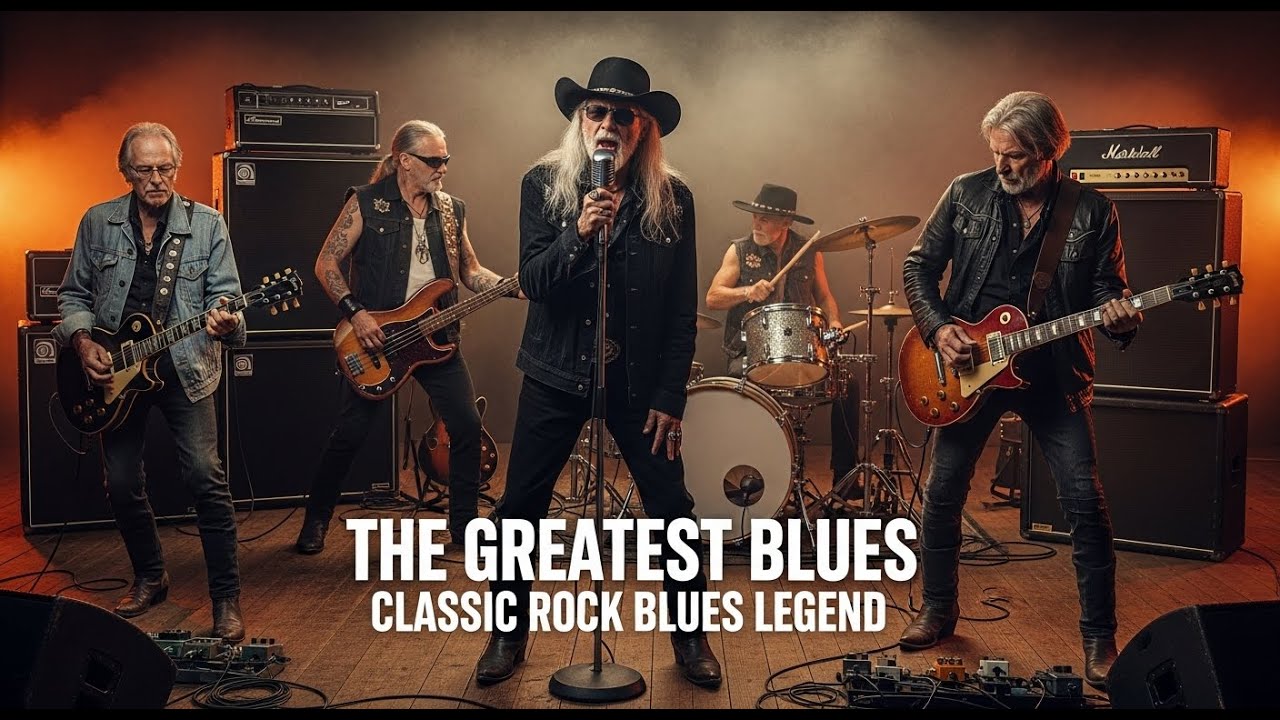 Jimi Hendrix, Clapton, ZZ Top, B B King, Muddy Waters – Classic Rock Blues with Powerful Guitar