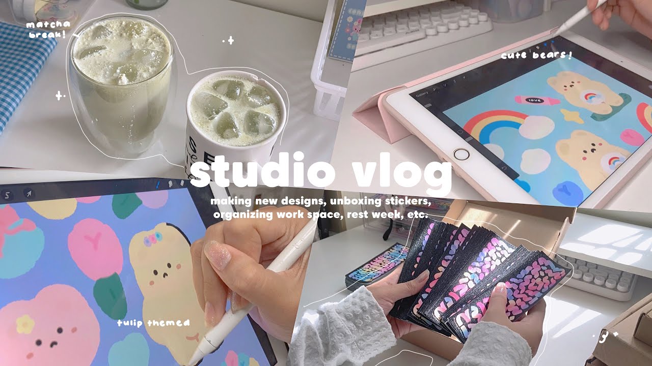 studio vlog :: running my small shop, creating designs, preparing for restock🌷ft. kodak mini shot 2