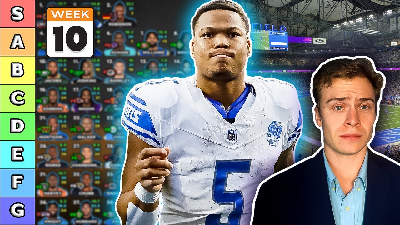 Top 40 Running Back Rankings & Tiers - Week 10 Fantasy Football