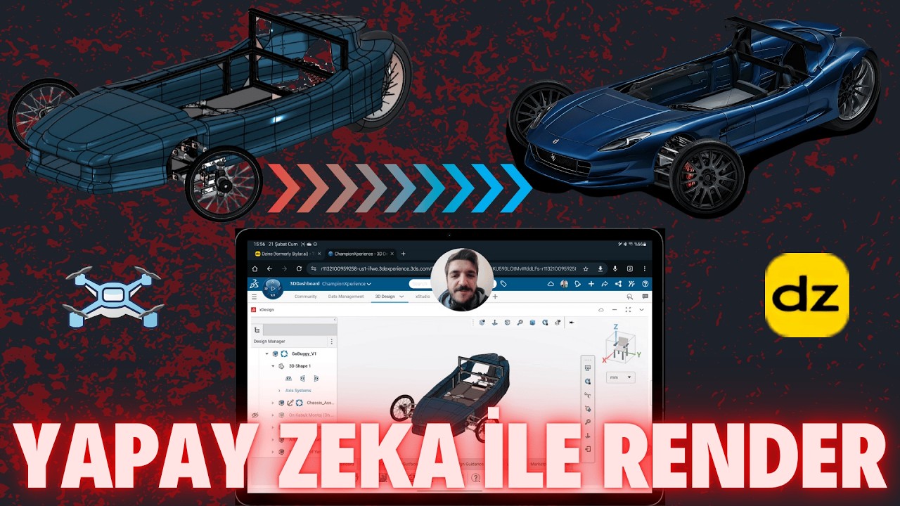 Yapay Zeka ile Render | #dzineai #ai #render #solidworks #3dexperience #yapayzeka #realistic