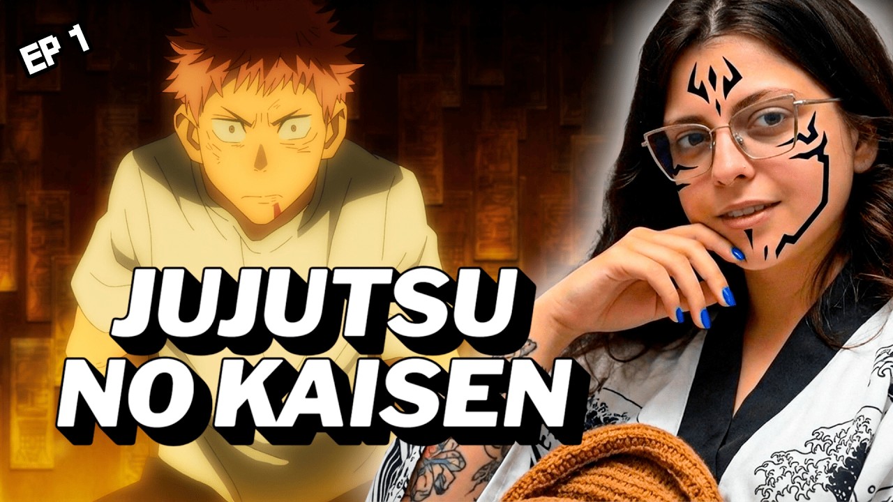 Coloquei MINHA MULHER para assistir JUJUSTU KAISEN | EP 1 React