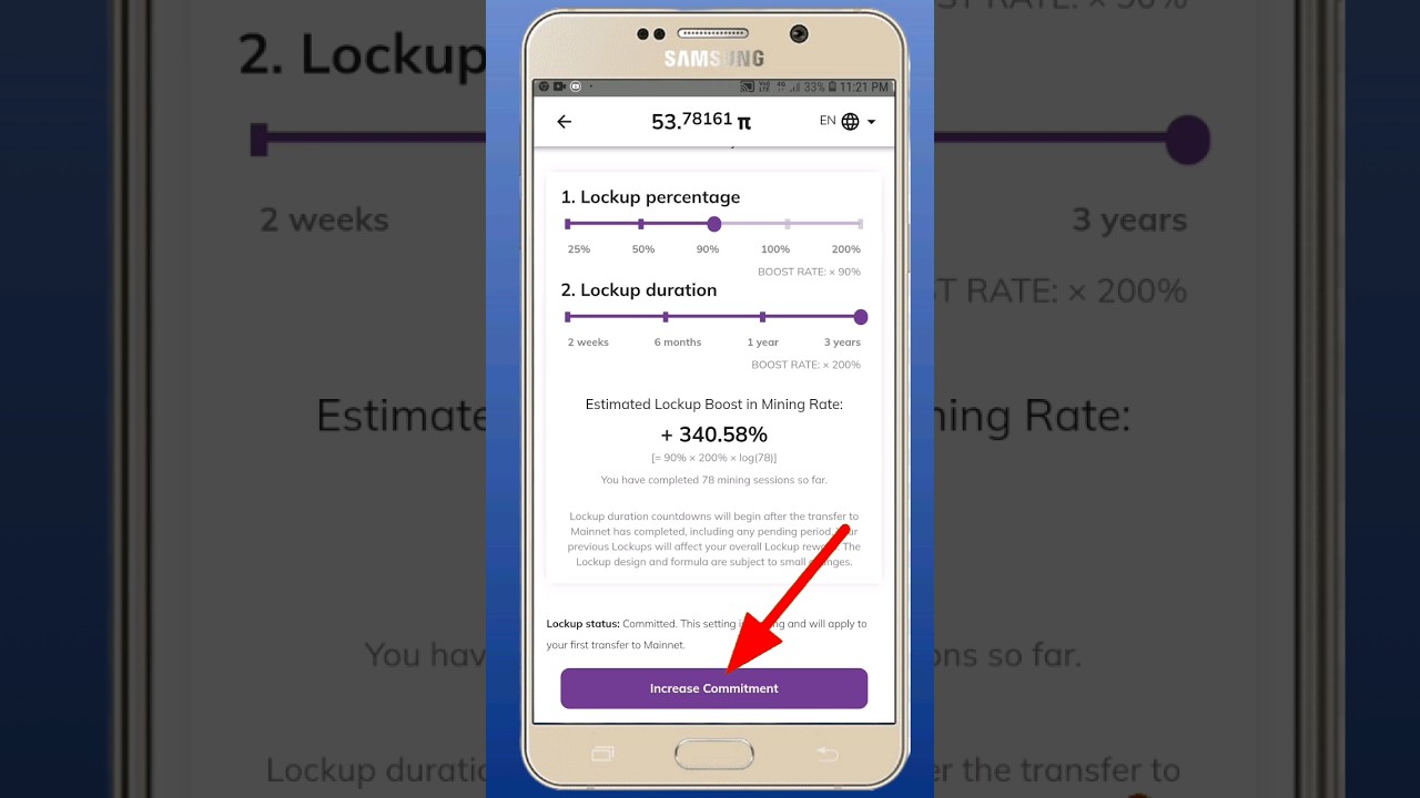 Pi Network Lockup Settings #shorts