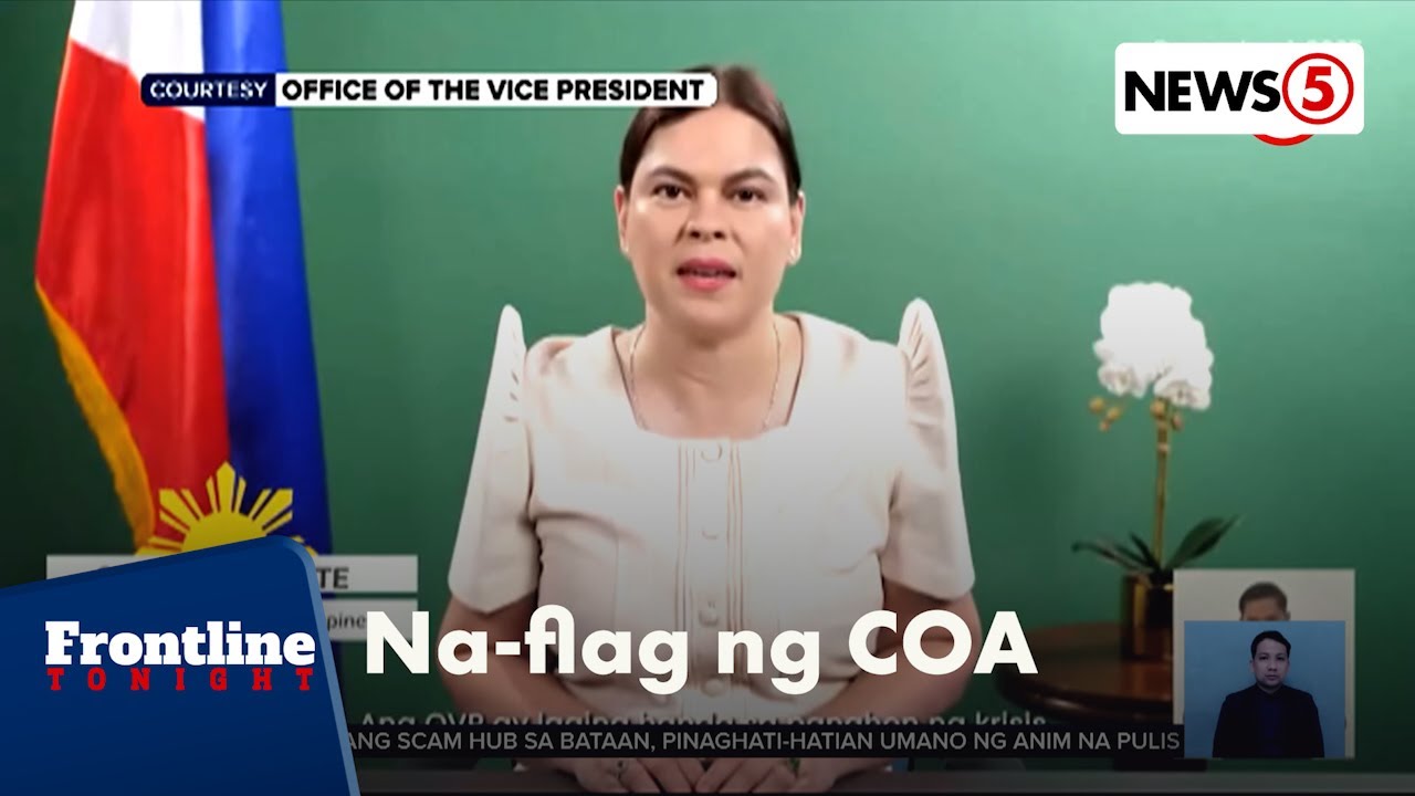 COA, kinuwestyon ang 'di pagpapareview ng OVP sa kanialng cash benificiaries | Frontline Tonight