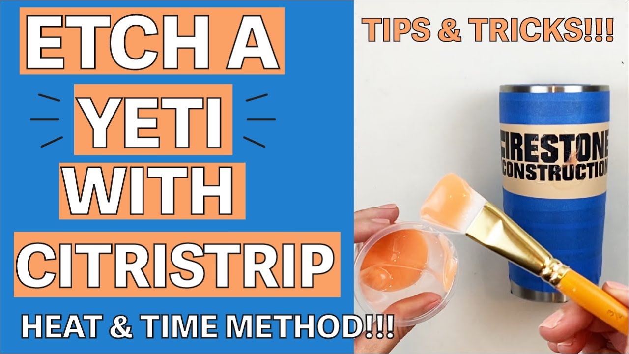 Травление стакана йети с помощью Citristrip, используя метод времени и метод нагрева ✨