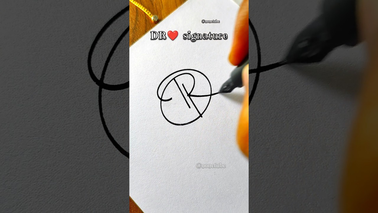 How to sign the letters DR ❤?