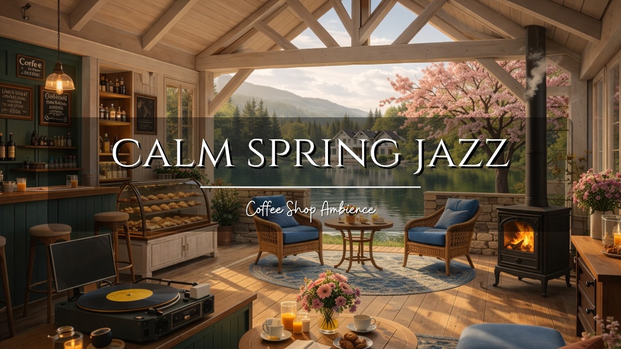Cozy Morning Jazz ☀️ Coffee Shop Ambience with Fireplace for Work & Focus