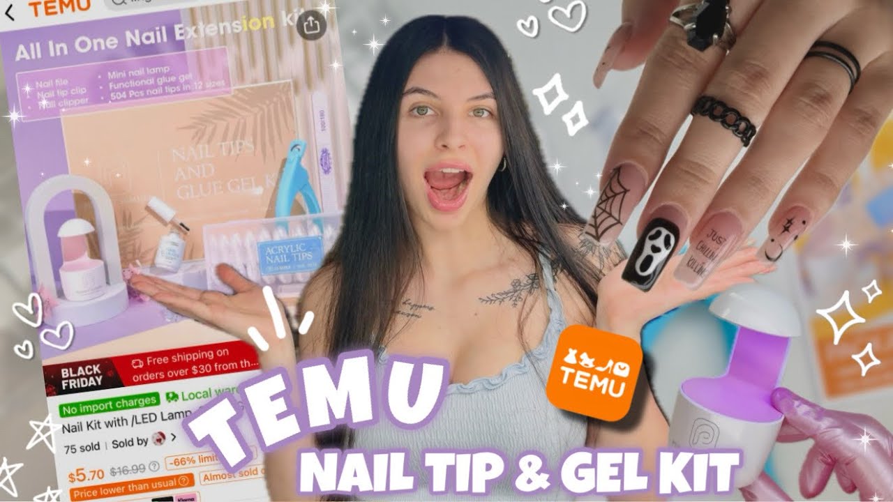 I Tried a CHEAP TEMU Nail Tip & Glue Gel Kit 😳 Easy Gel X Nail Application at Home!