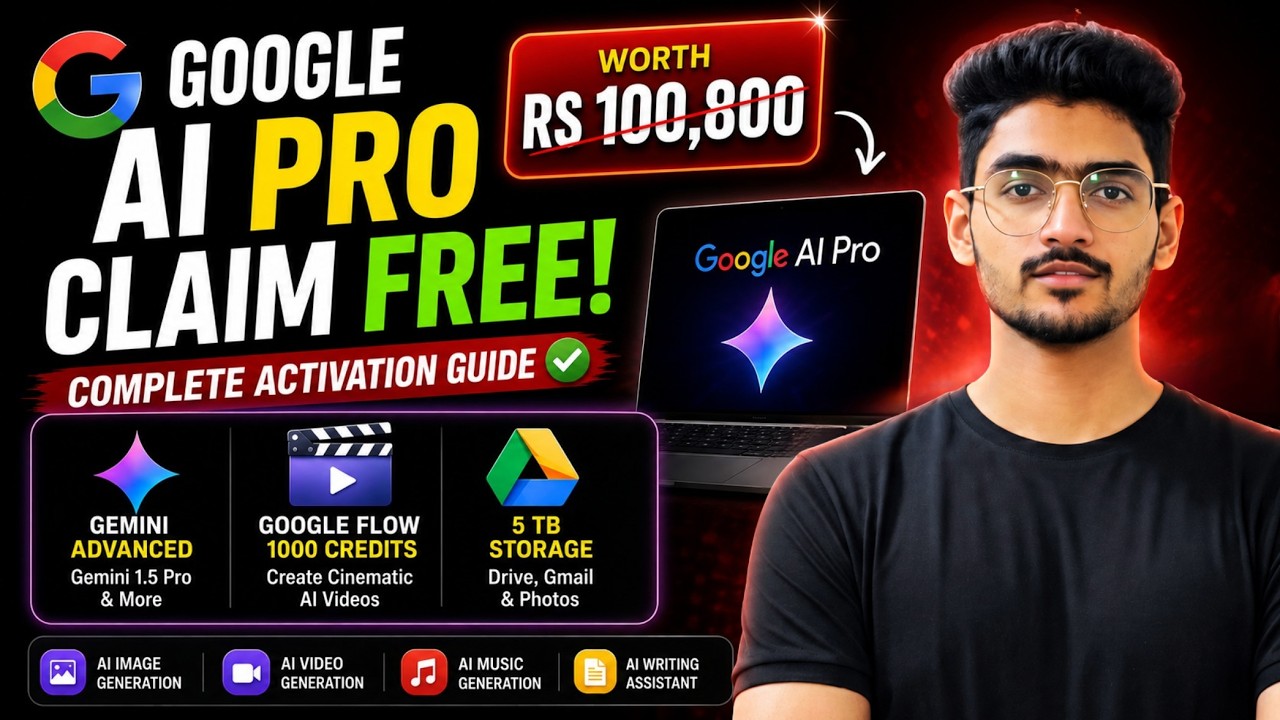 Google AI Pro FREE! 😱 Get 18,000 Flow Credits + 5TB Storage | How to Claim