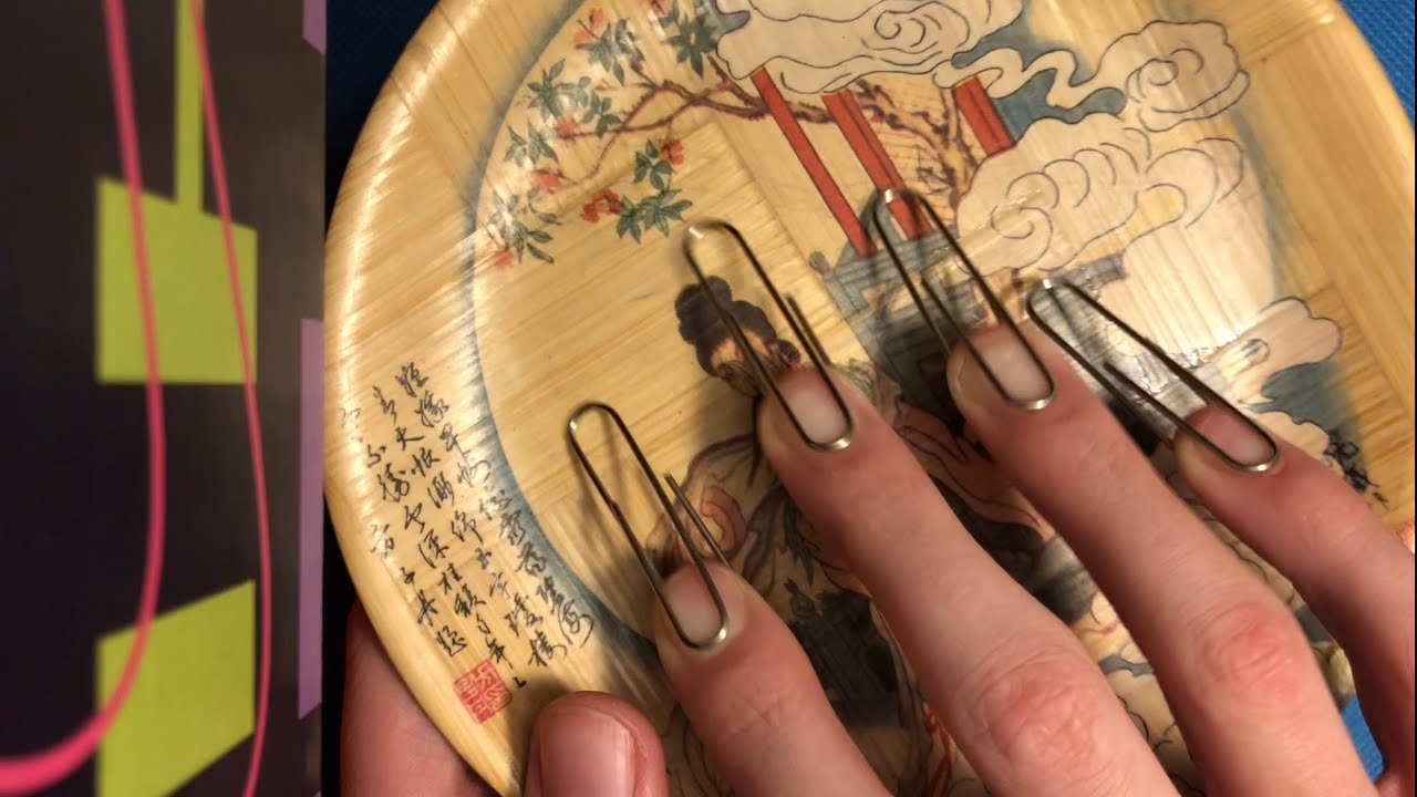 ASMR - Tingly Paper Clip Nails Tapping!