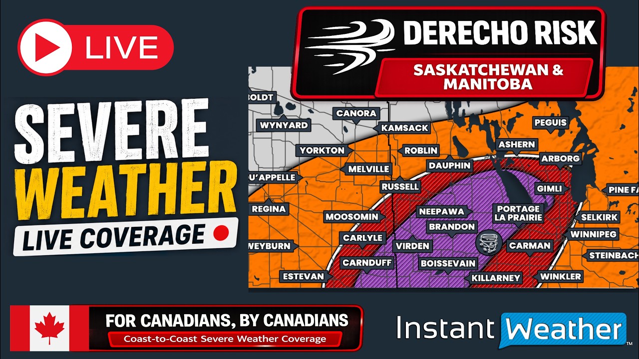 🔴 LIVE | 🌪️ TORNADO WARNING in Manitoba: Severe Weather Coverage (Tue, Jun. 9, 2026)
