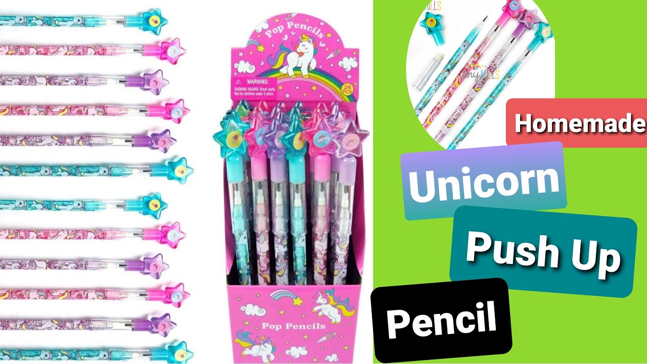 DIY Push Up pencil at home / How to make Unicorn Push up pencil /DIY stackable Pencil /School Supply