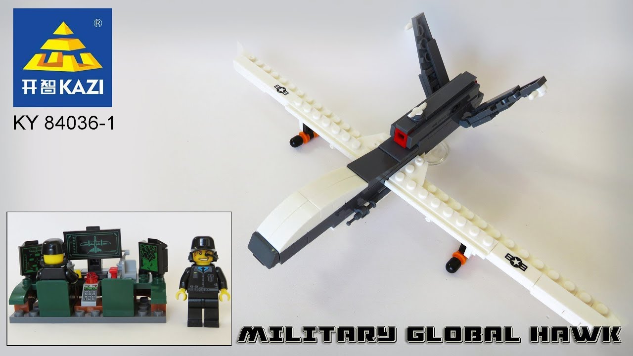 KAZI - MILITARY GLOBAL HAWK UAV DRONE - Northrop Grumman RQ-4 (Unofficial Lego Aliexpress)