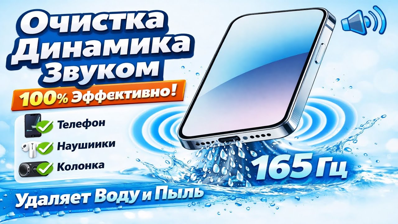 Очистка динамика телефона звуком 🔊 (2026)