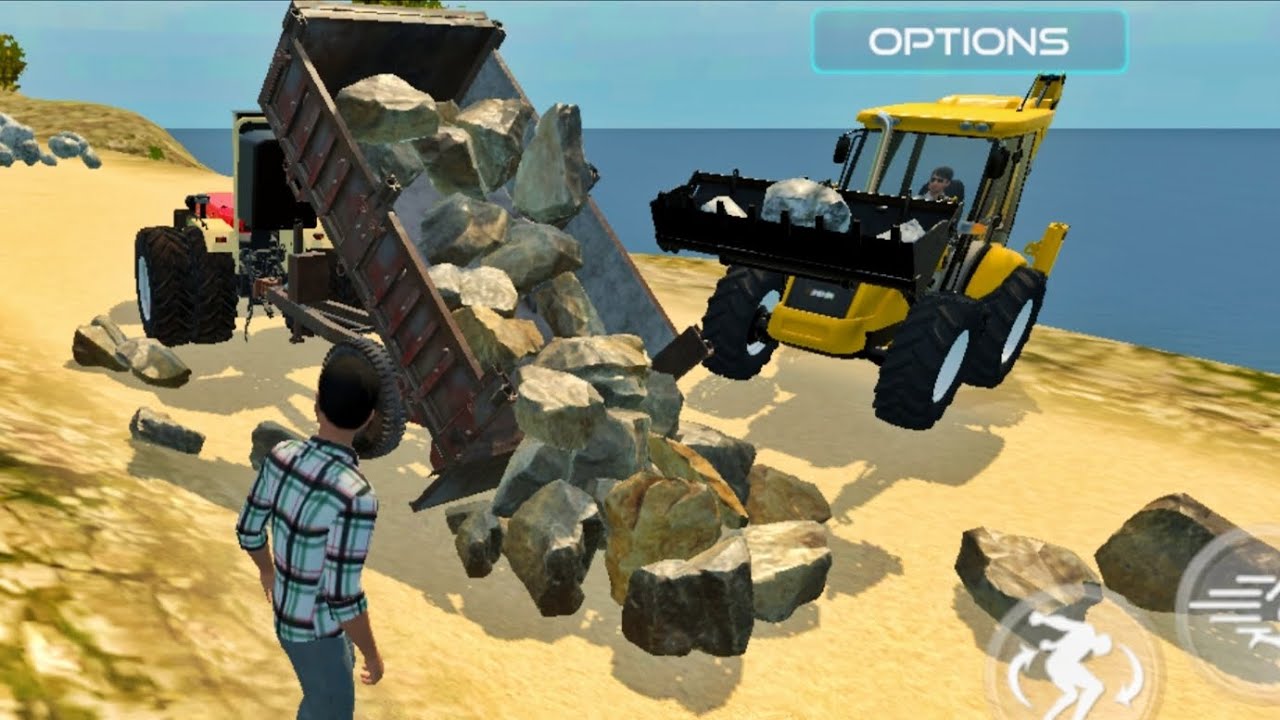 Loading Rocks in trolley Swaraj tractor indian vehicle simulator 3D @gaming 