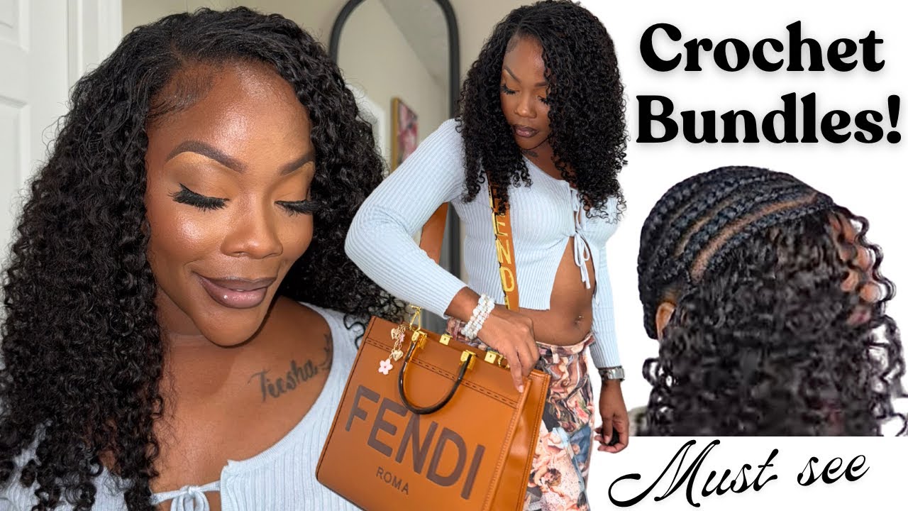 Get This Quickweave Look With Crochet Hair| Burmese Curly Bundles Ft. Omgherhair + OOTD Look