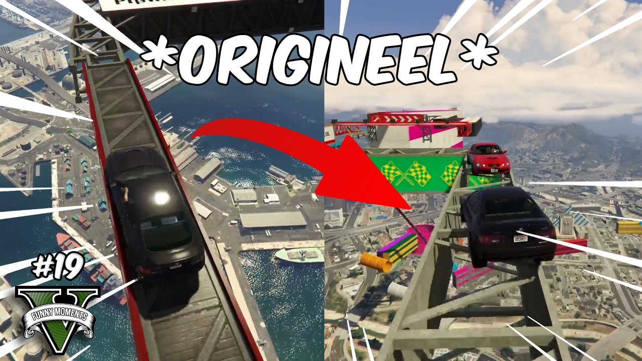 de originaliteit spat van deze parkour race... | GTA V Funny Moments #19