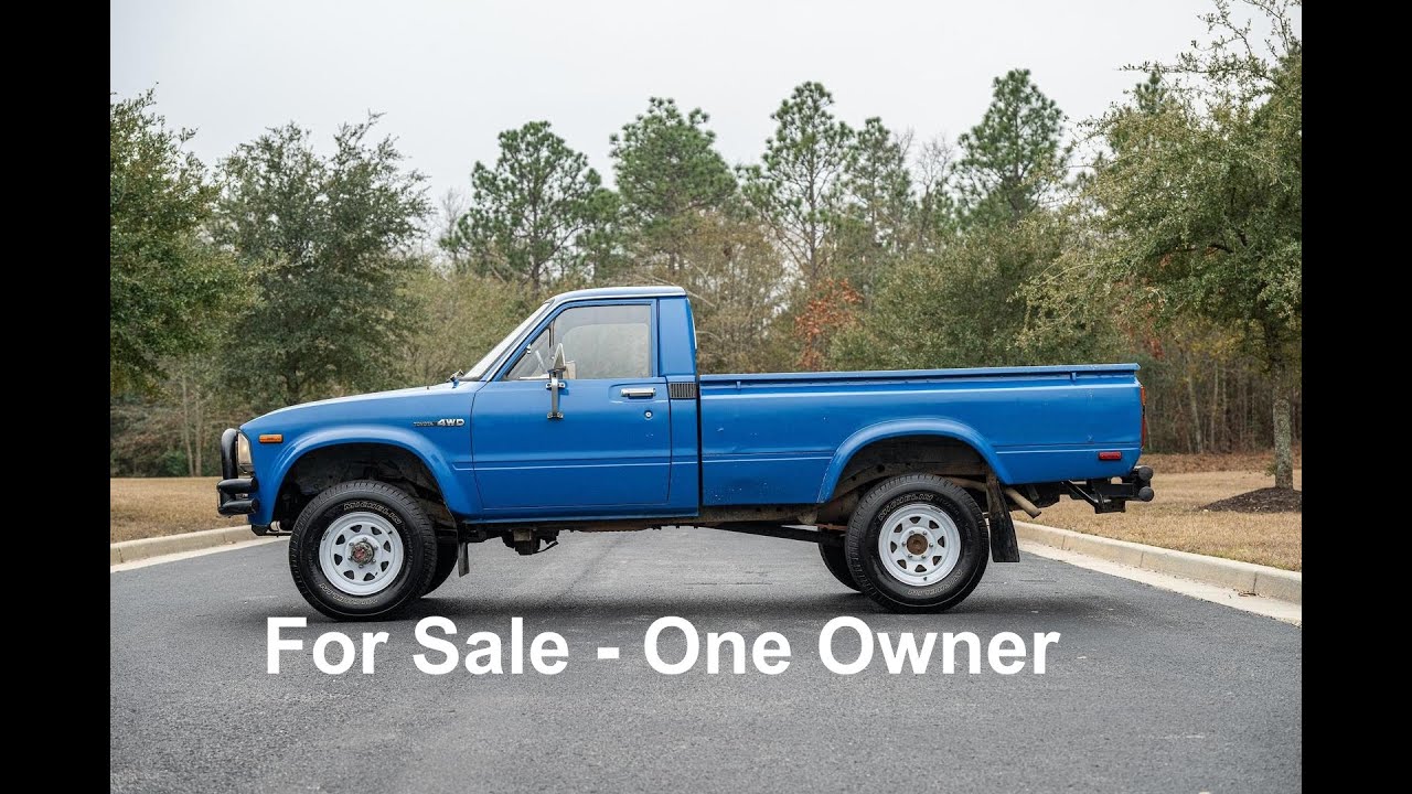 One Owner 1982 Toyota Truck 4x4 22R 5-Speed For Sale Car Cave Medium Blue Documented Hilux Pickup