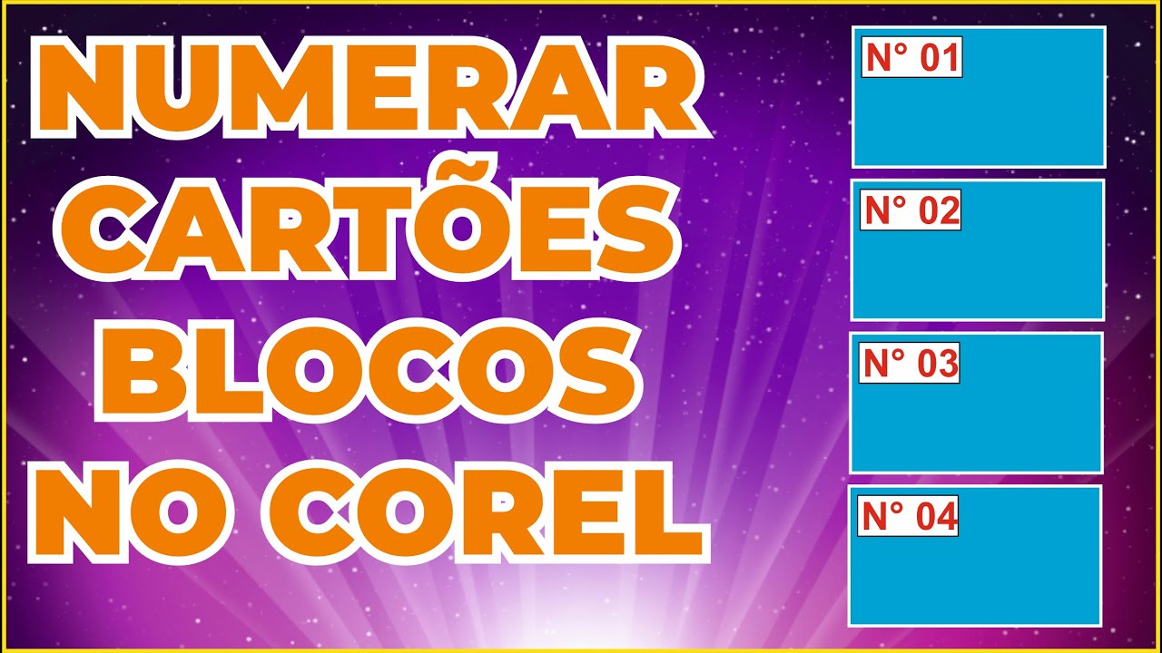 NUMERAR CARTÃO, RIFA, TALÃO OU BLOCO NO COREL DRAW