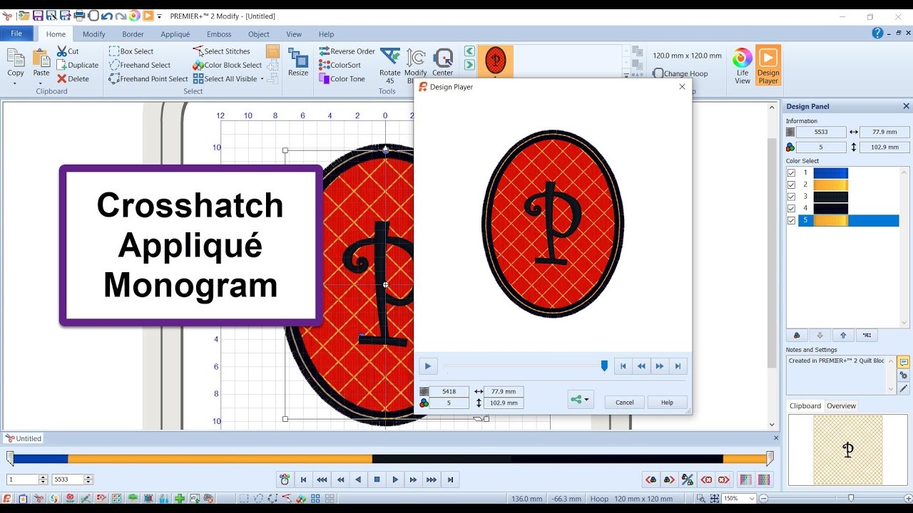 PREMIER+ 2 Crosshatch Monogram
