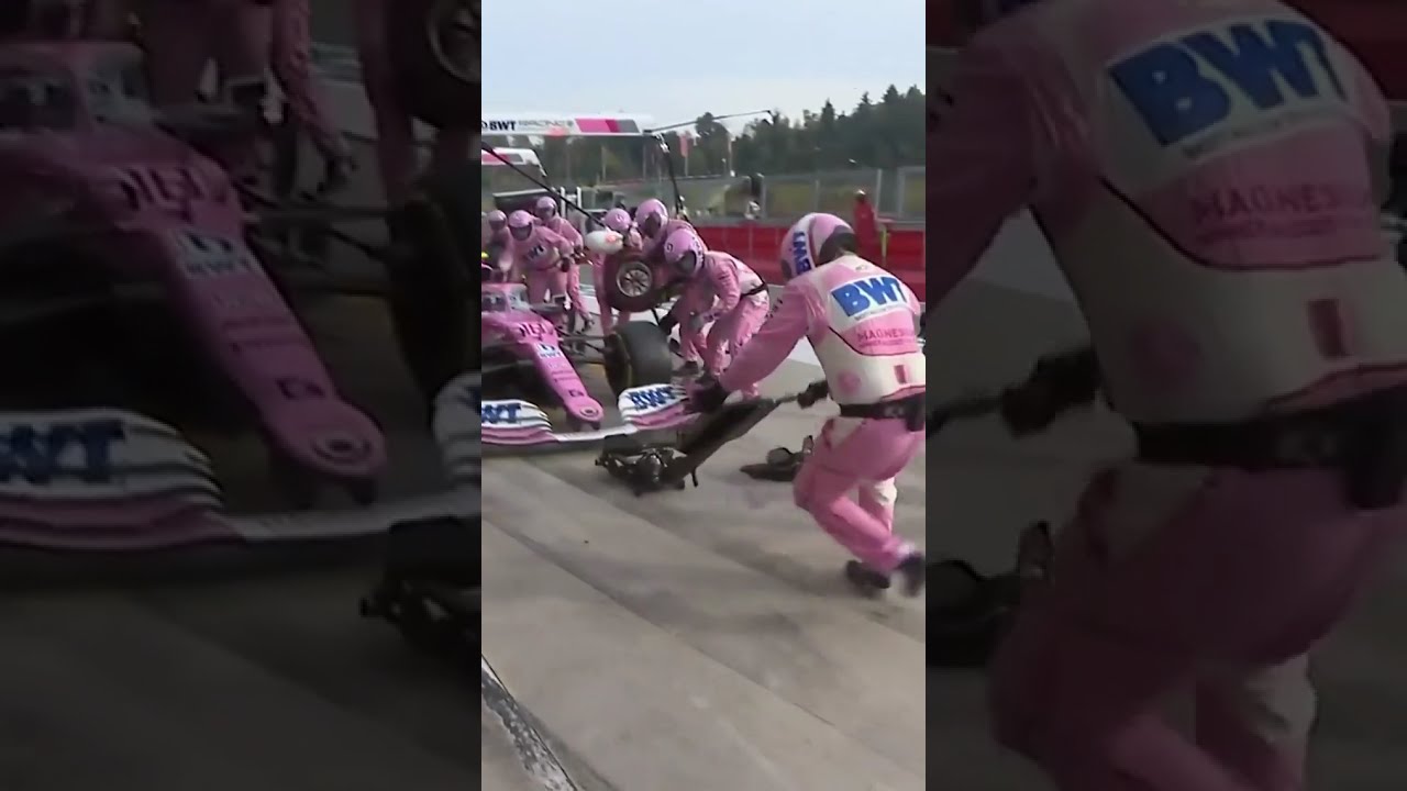 F1 Racing Point Pushing Pit crew AWAY!!! #shorts