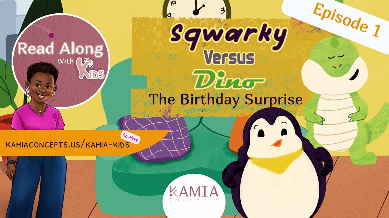 Sqwarky Versus Dino E1🐧🦖 | Read Along with KAMIA Kids 📚| Read Aloud Videos for Kids 📖😊