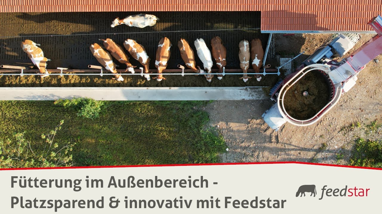 Platzsparende und innovative Fütterung im Außenbereich mit Feedstar | Betrieb Kellerer