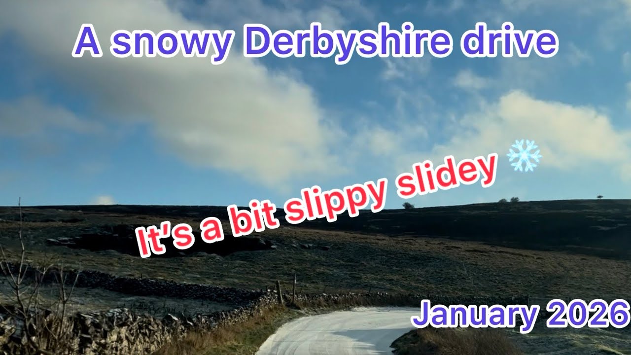 A beautiful sunny day as we take a snowy drive down Derbyshire country lanes to Monsal Dale