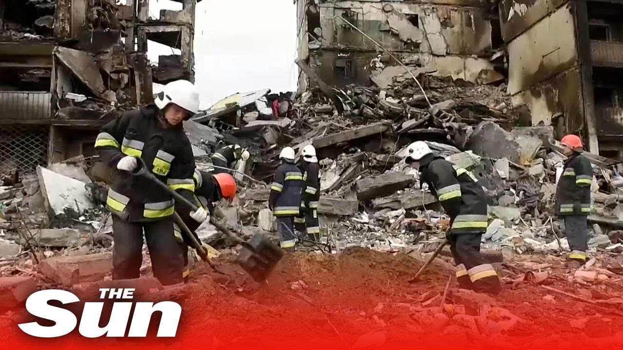 Destruction left behind by Russian troops in Borodyanka as Ukrainian army takes back the city