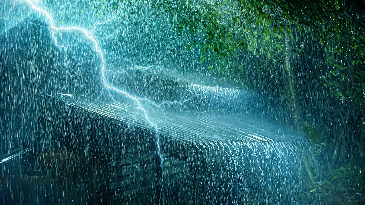 Deep Relaxation & Stress Relief in 3 Minutes | Super Heavy Rain & Distant Thunder to Sleep Deeply