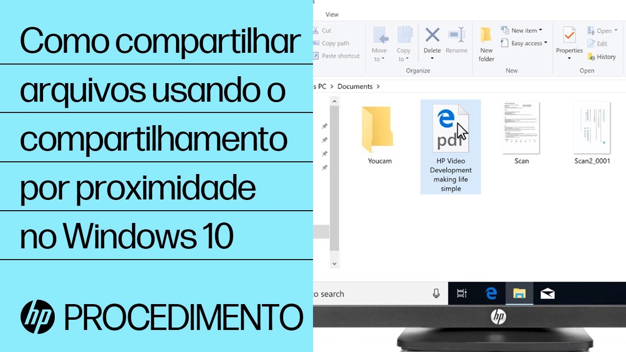 Como compartilhar arquivos usando o compartilhamento por proximidade no Windows 10 | HP Support